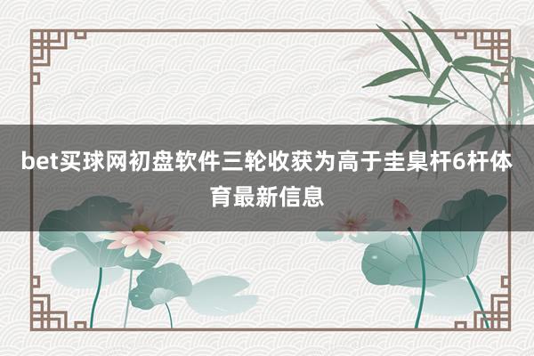 bet买球网初盘软件三轮收获为高于圭臬杆6杆体育最新信息