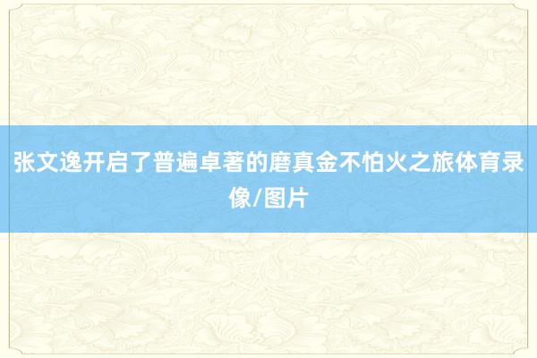 张文逸开启了普遍卓著的磨真金不怕火之旅体育录像/图片